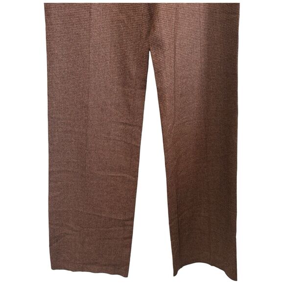 ETRO Dark Brown Micro Plaid Wool Blend Italian Pants Size 40/ US 4 - Picture 3 of 12